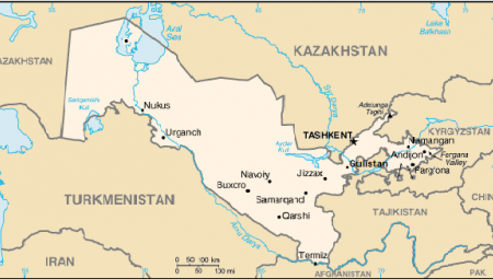 Map of Uzbekistan